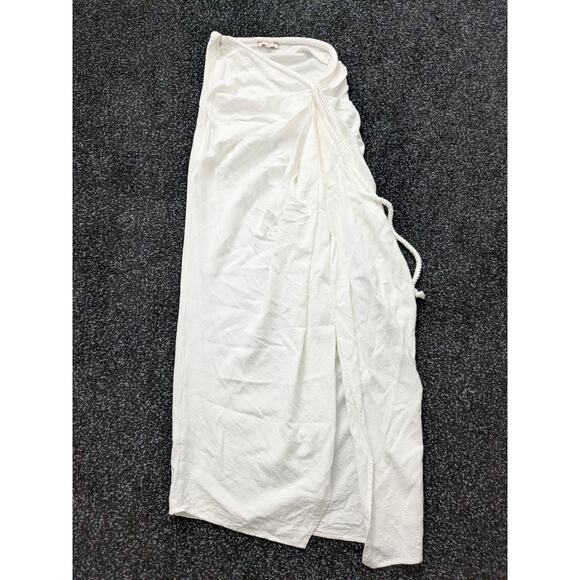 Jluxlabel Women's Noelia Linen Slit Maxi Skirt High Waist Side Zip White Size S - Picture 2 of 12
